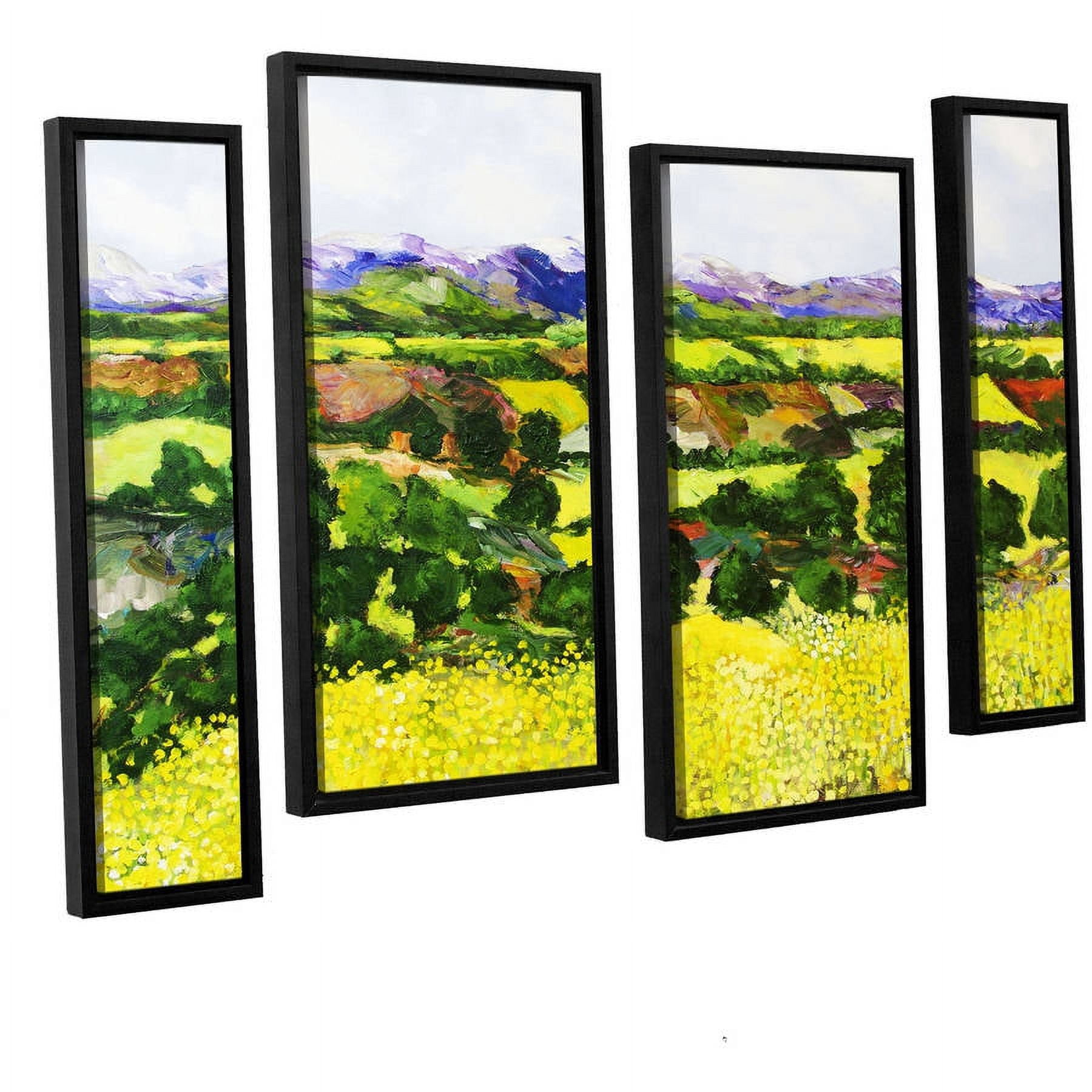 ArtWall Allan Friedlander "Yellow Weeds" 4-Piece Floater-framed Canvas Staggered Set