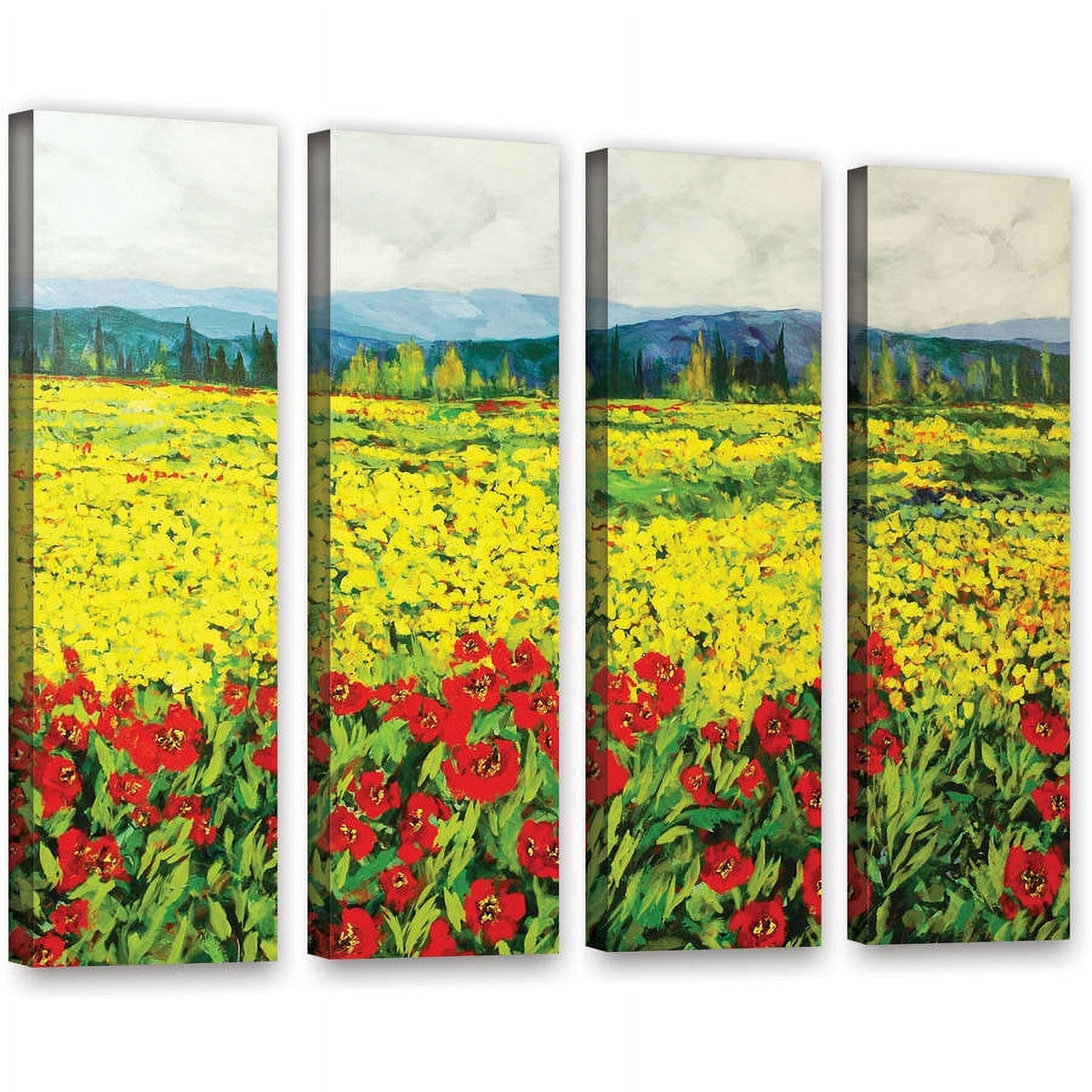 ArtWall Allan Friedlander "Zone De Fleurs" 4-Piece Gallery-wrapped Canvas Set