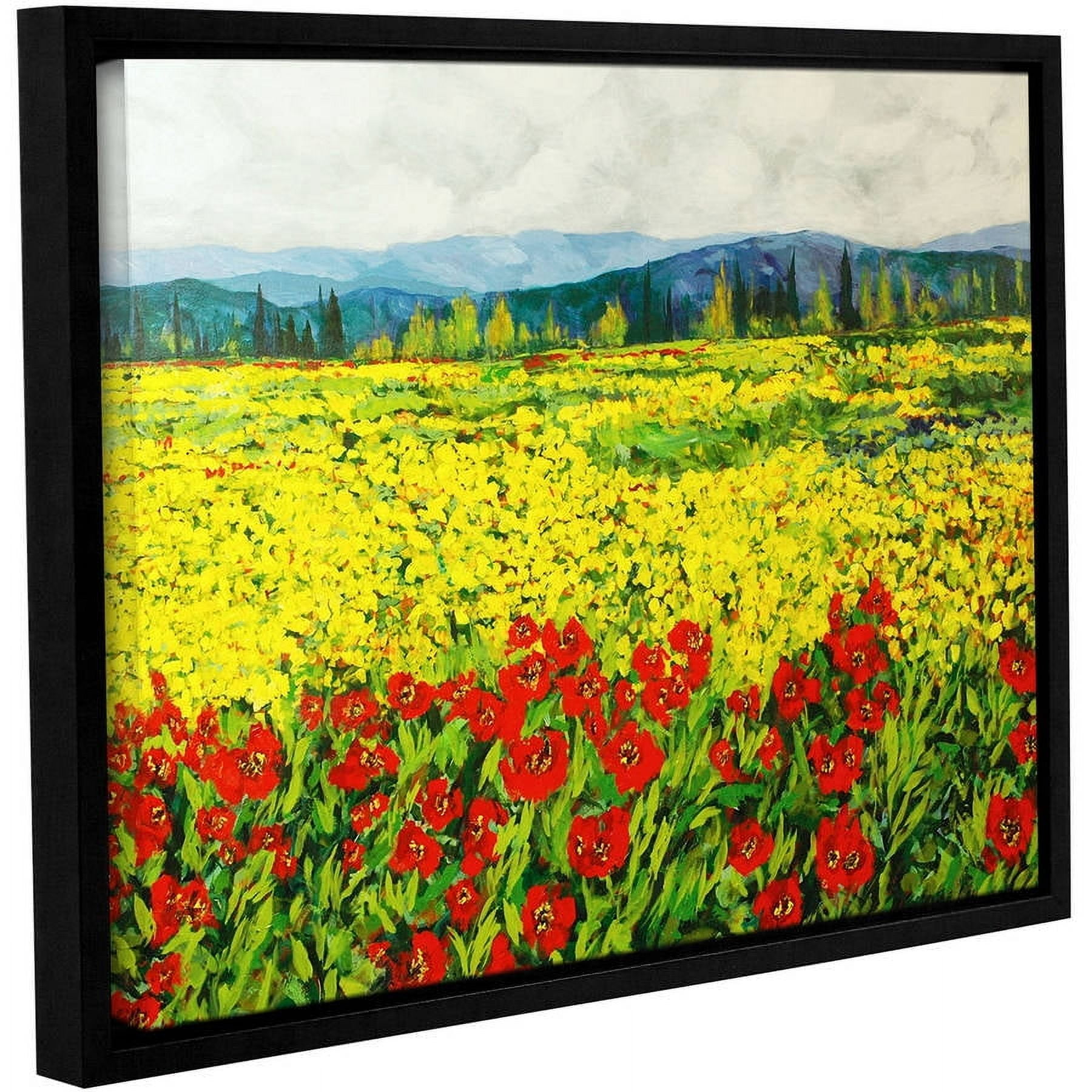 ArtWall Allan Friedlander "Zone De Fleurs" Gallery-wrapped Floater-framed Canvas