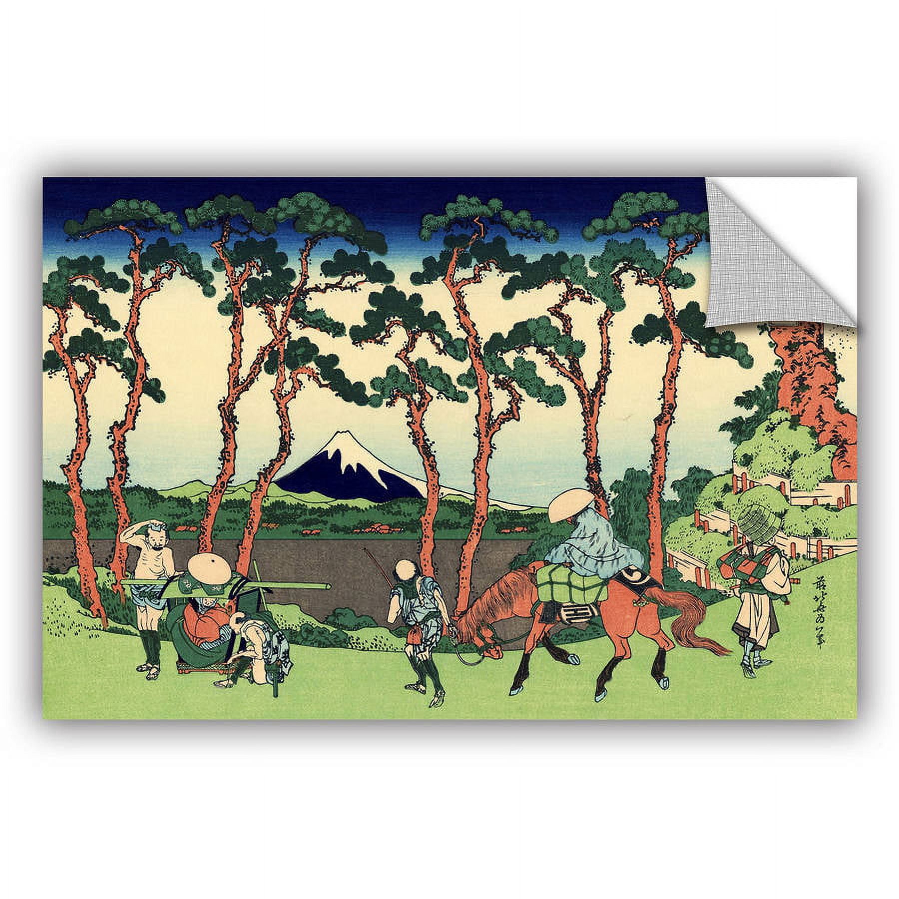 ArtWall ArtApeelz Hodogaya on the Tokaido by Katsushika Hokusai Painting Print on Canvas