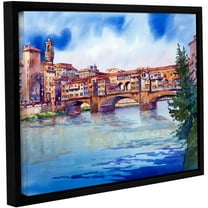 ArtWall Bill Drysdale "Ponte Vecchio" Gallery-Wrapped Floater-Framed Canvas