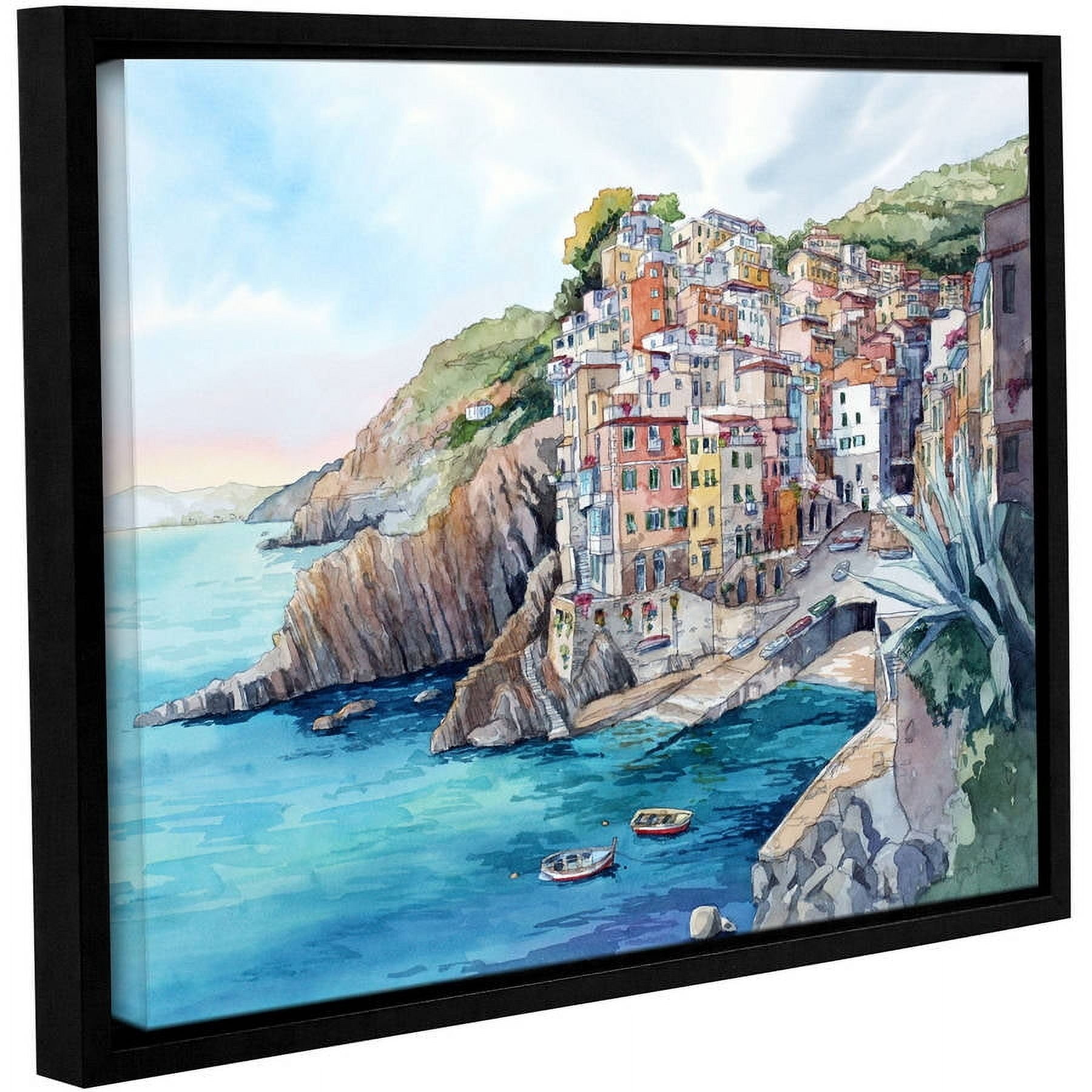ArtWall Bill Drysdale "Riomaggiore" Gallery-Wrapped Floater-Framed Canvas
