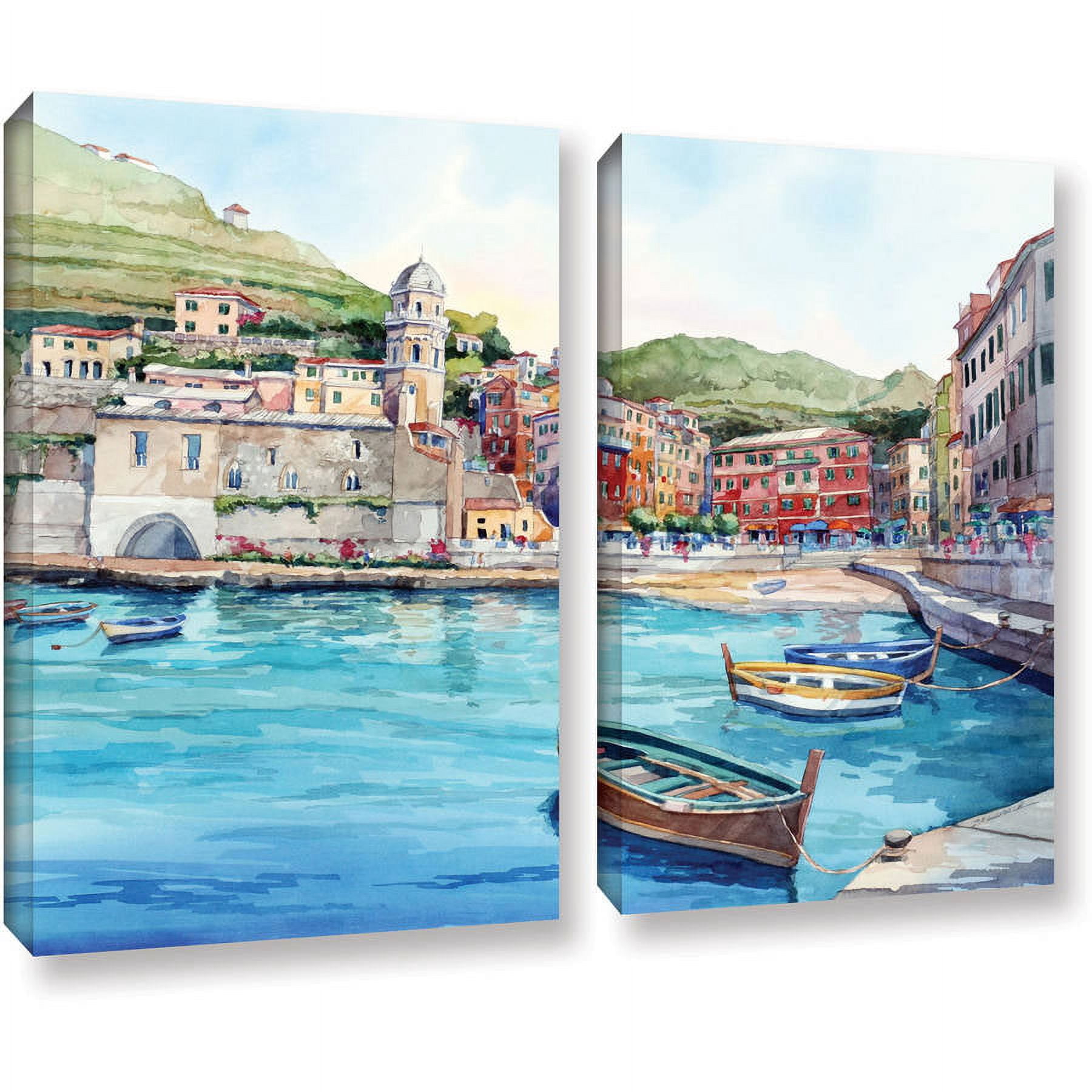 ArtWall Bill Drysdale "Vernazza" 2-Piece Gallery-Wrapped Canvas Set