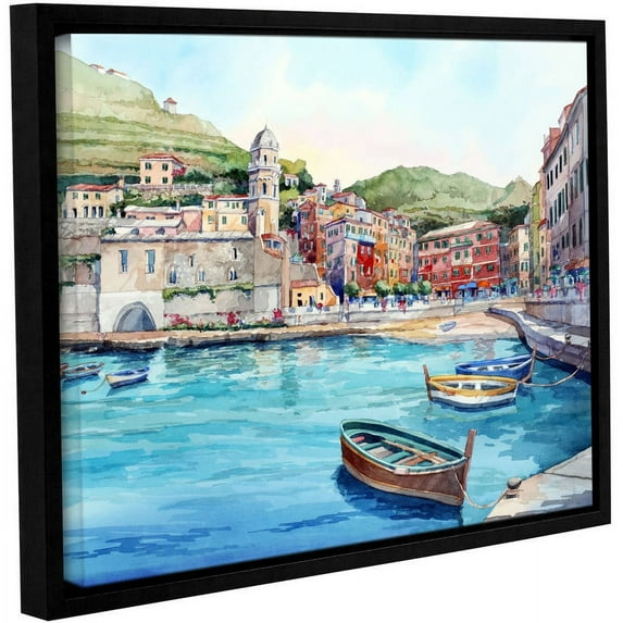 ArtWall Bill Drysdale "Vernazza" Gallery-Wrapped Floater-Framed Canvas