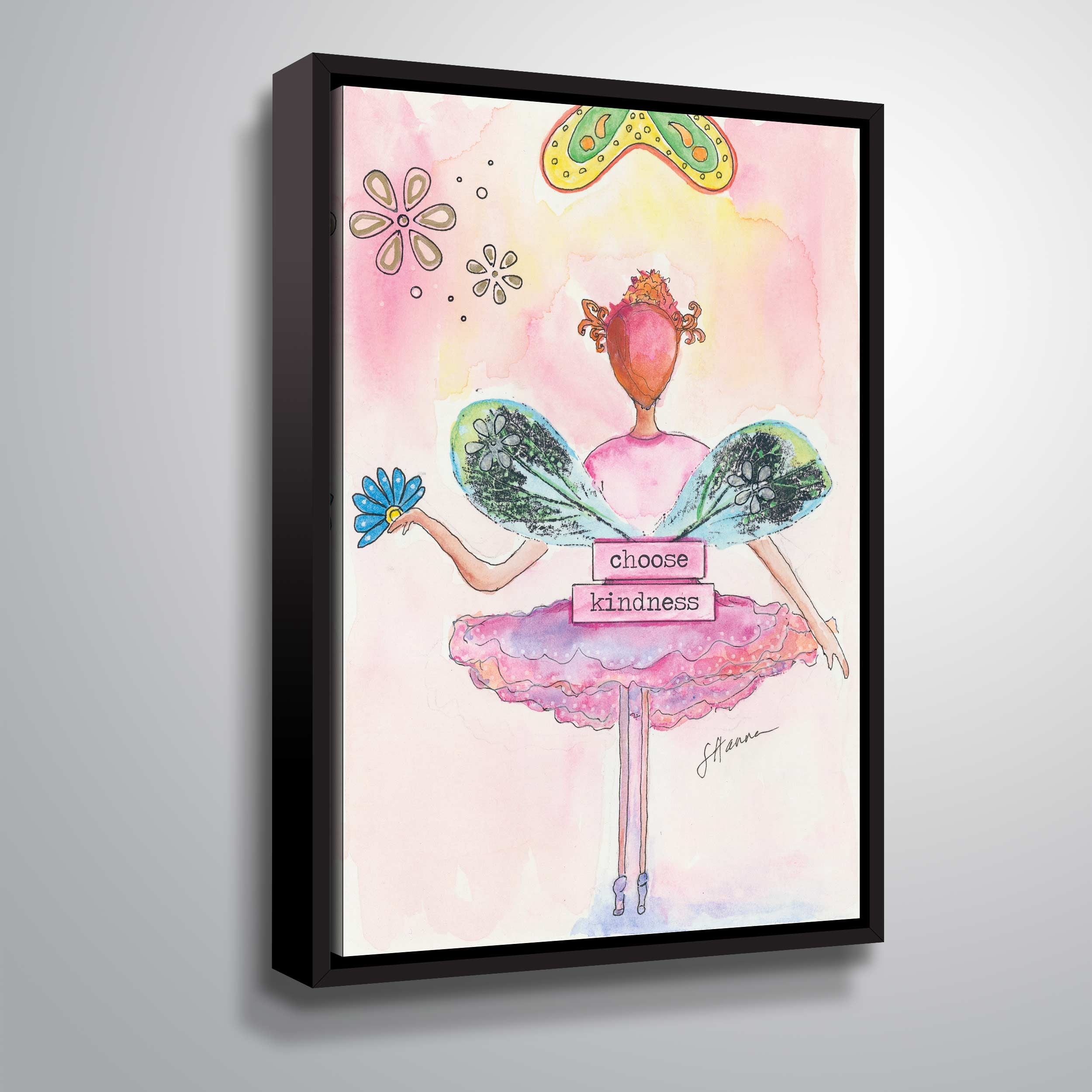 ArtWall Choose kindness, Gallery Wrapped Floater-framed Canvas by Lorri Hanna