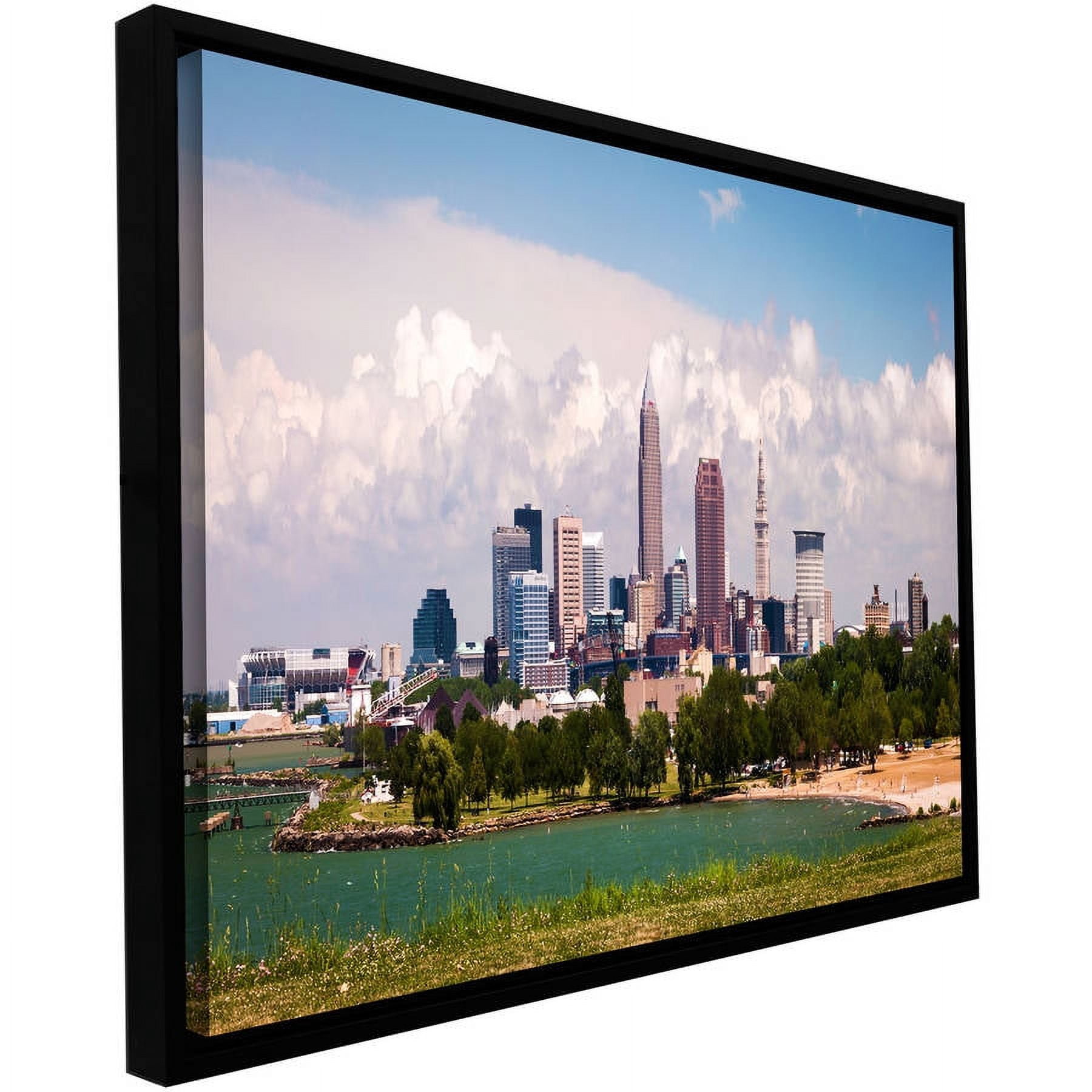 ArtWall Cody York "Cleveland Pano 2" Floater Framed Gallery-Wrapped Canvas