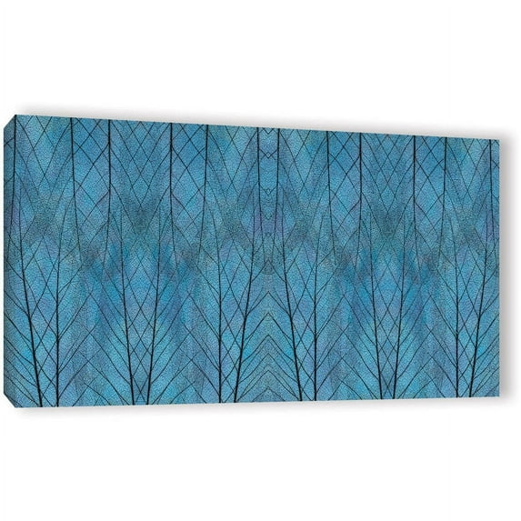 ArtWall Cora Niele "Leaf Design Blue" Gallery-Wrapped Canvas