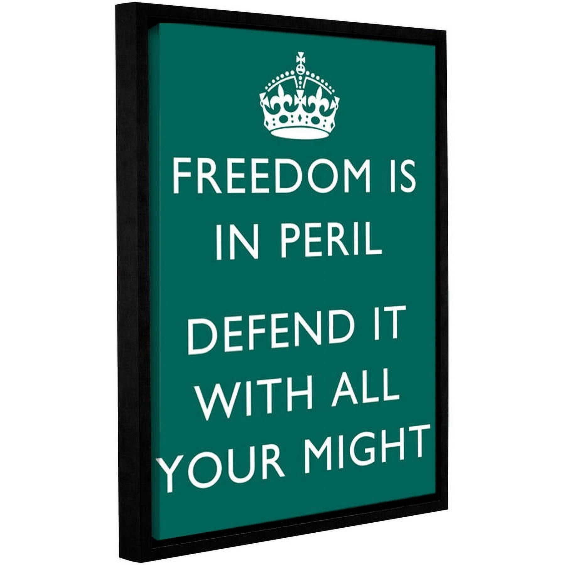 ArtWall D. Signer KCCO "Freedom is in Peril Defend it With All Your Might" Floater-framed Gallery-wrapped Canvas