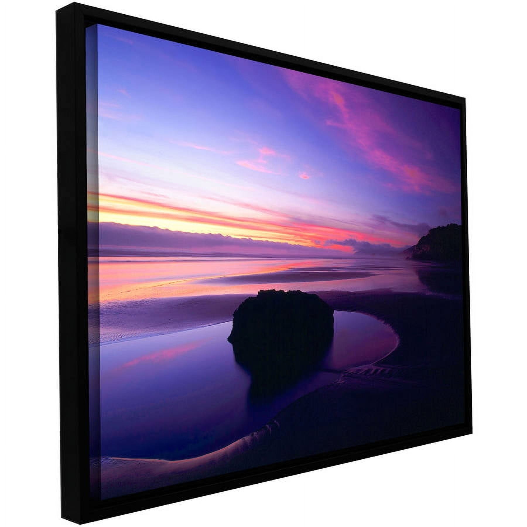 ArtWall Dean Uhlinger "Bandon Beach Twilight" Floater Framed Gallery-Wrapped Canvas