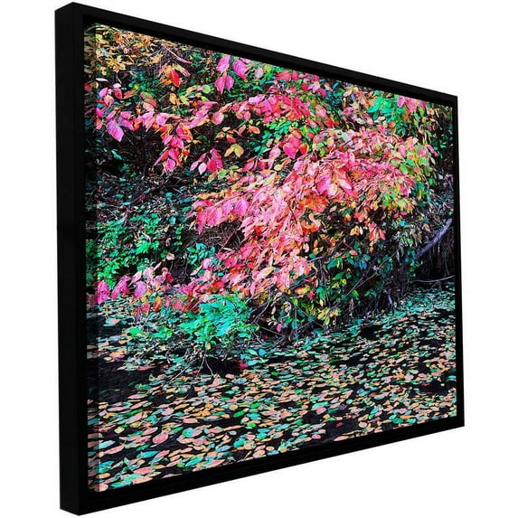 ArtWall Dean Uhlinger "Fall On The Pond" Floater Framed Gallery-Wrapped Canvas