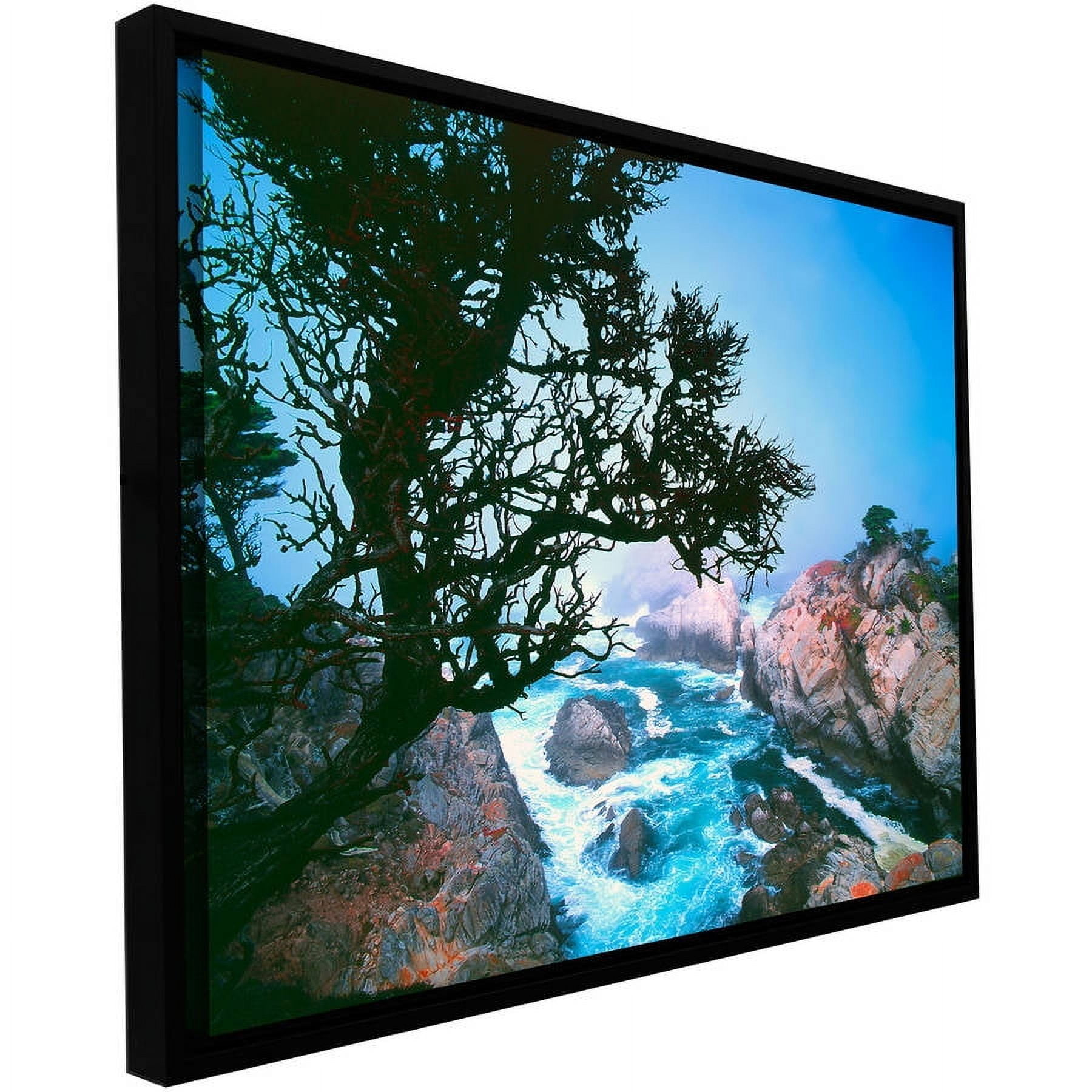 ArtWall Dean Uhlinger "Lifting Fog At Cypress Point" Floater Framed Gallery-Wrapped Canvas