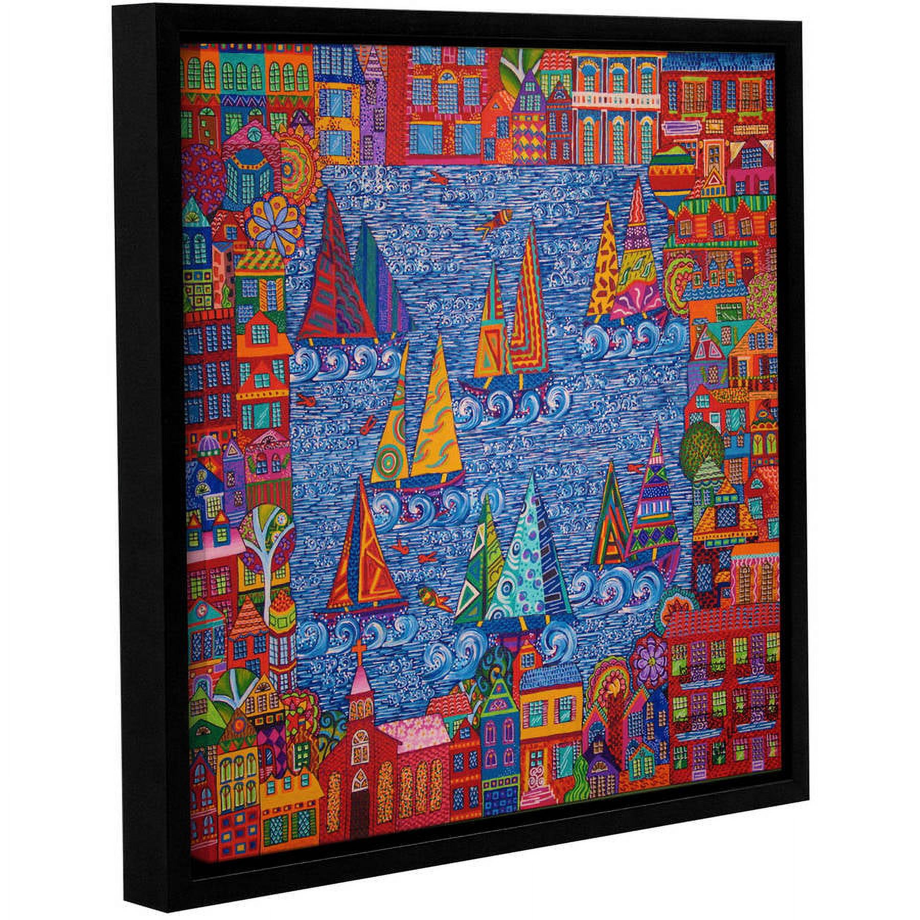 ArtWall Debra Purcell's "Regatta Town" Gallery-wrapped Floater-framed Canvas