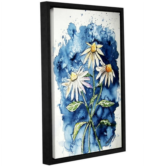 ArtWall Derek Mccrea "3 Daisies" Gallery-wrapped Floater-framed Canvas