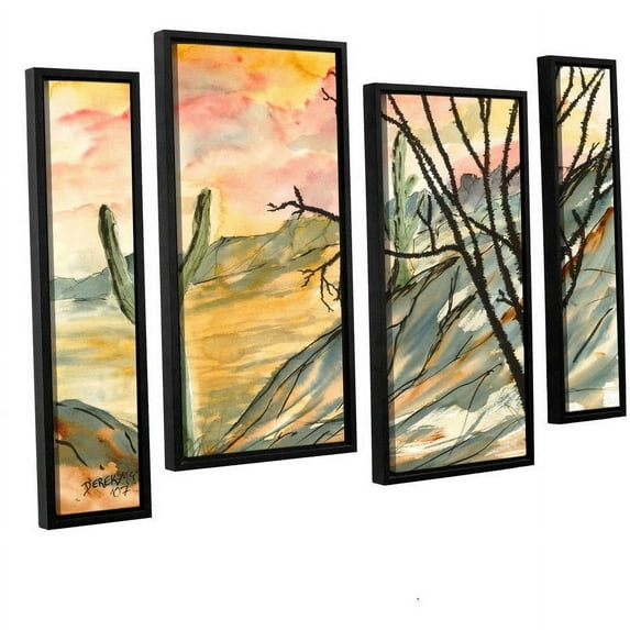 ArtWall Derek Mccrea "Arizona Evening" 4-Piece Floater-framed Canvas Staggered Set