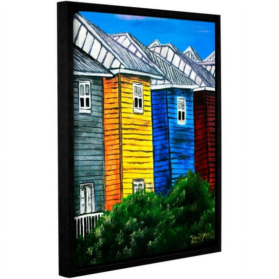 ArtWall Derek Mccrea "Beach Houses" Gallery-wrapped Floater-framed Canvas