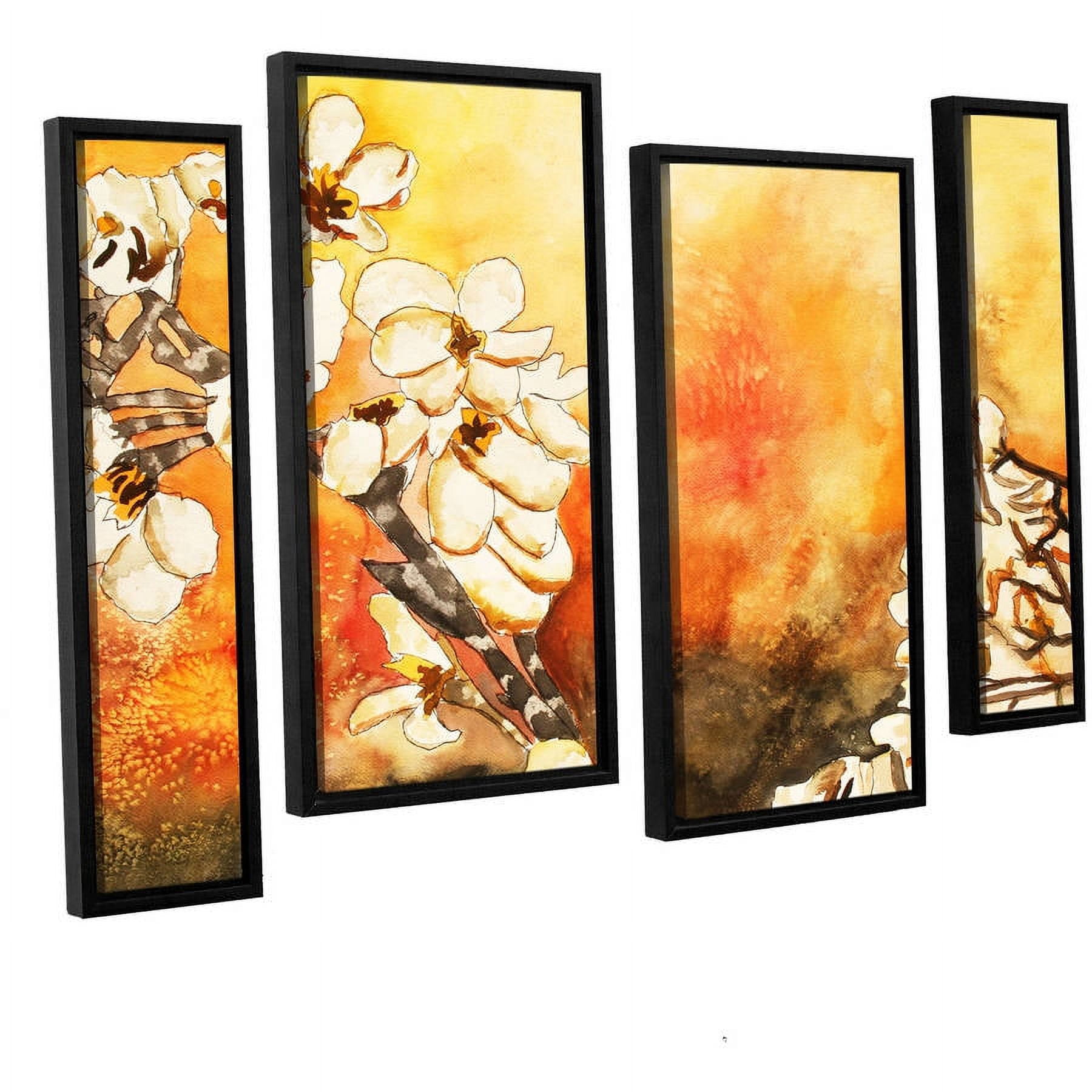 ArtWall Derek Mccrea "Cherry Blossom" 4-Piece Floater-framed Canvas Staggered Set