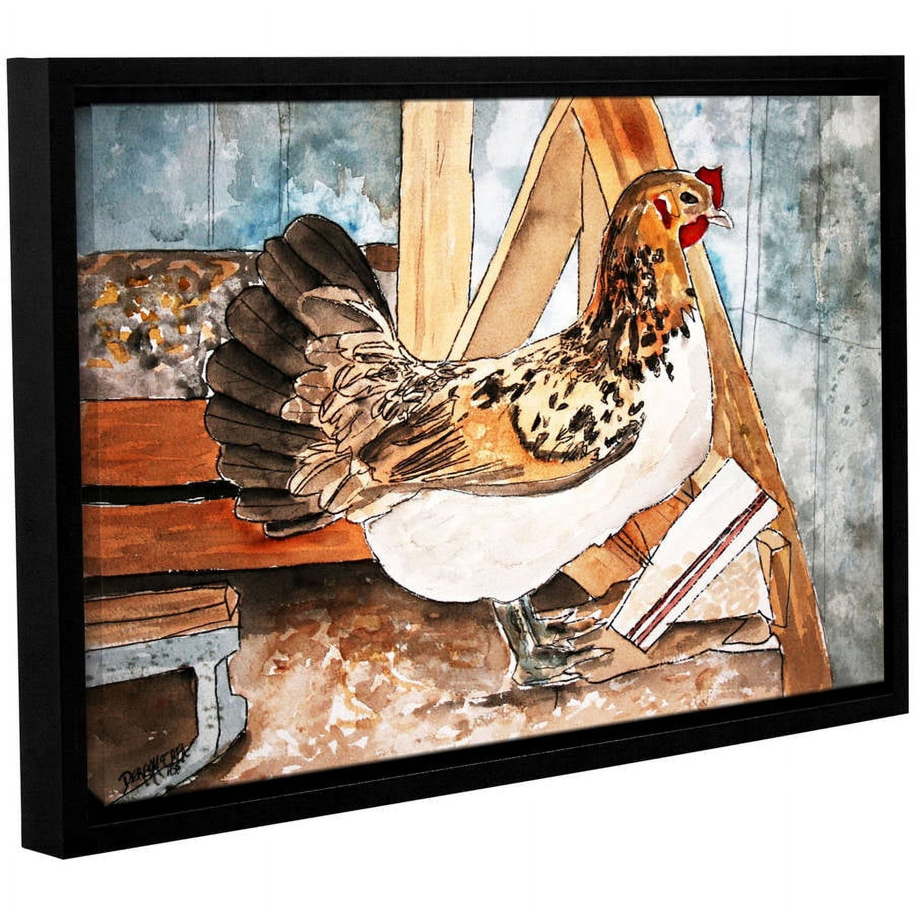 ArtWall Derek Mccrea "Chicken" Gallery-wrapped Floater-framed Canvas