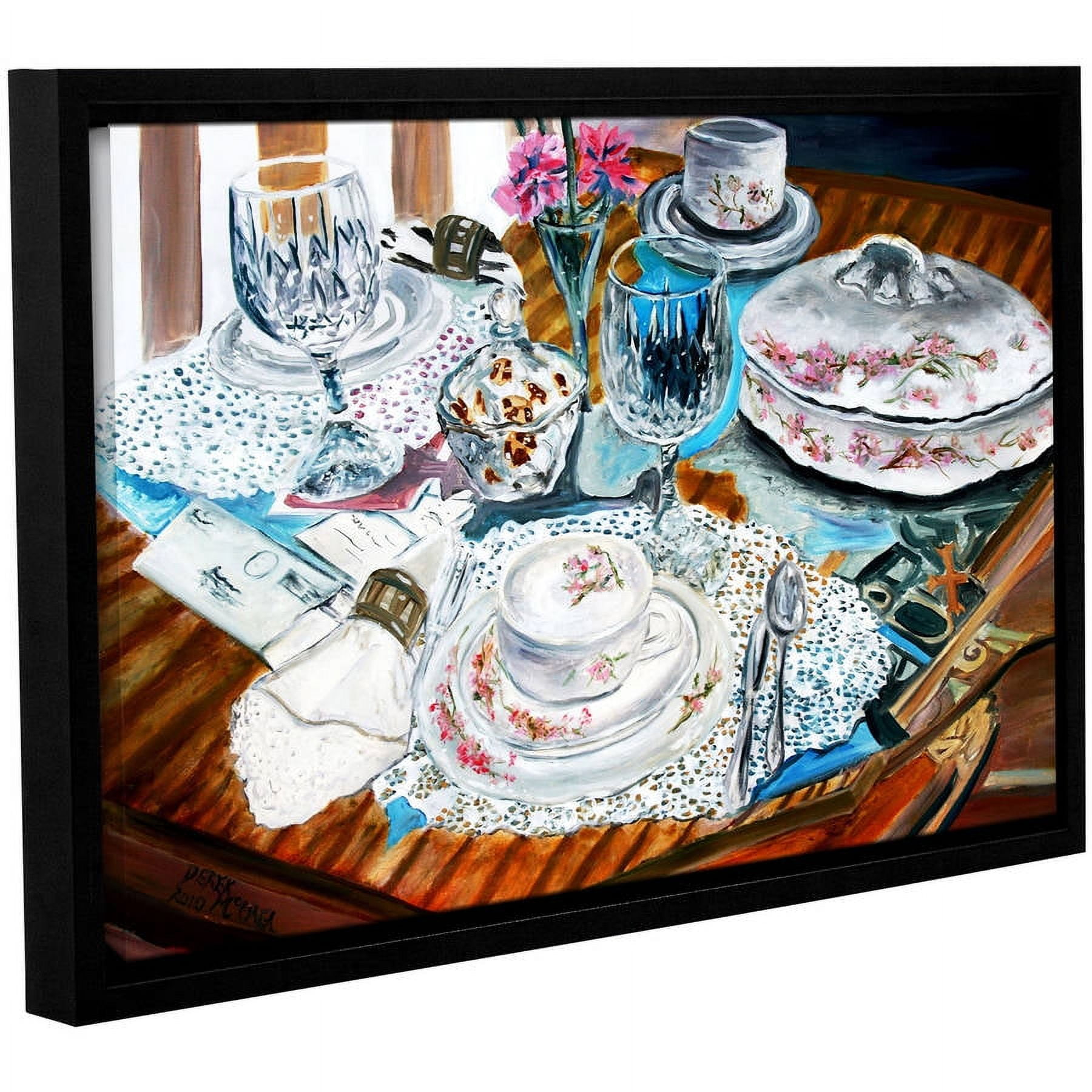 ArtWall Derek Mccrea "China Tea Set" Gallery-wrapped Floater-framed Canvas