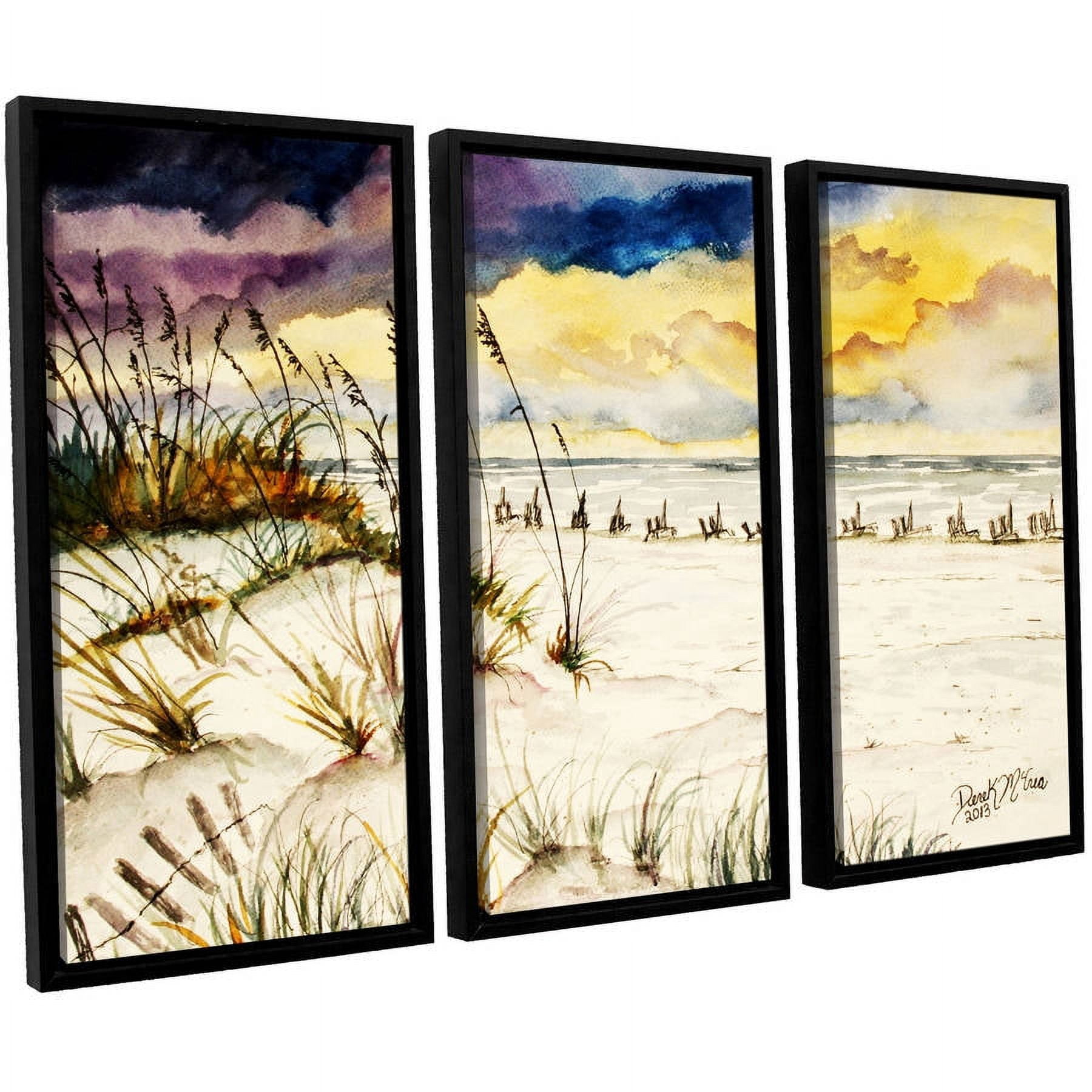 ArtWall Derek Mccrea "Destin Beach" 3-Piece Floater-framed Canvas Set