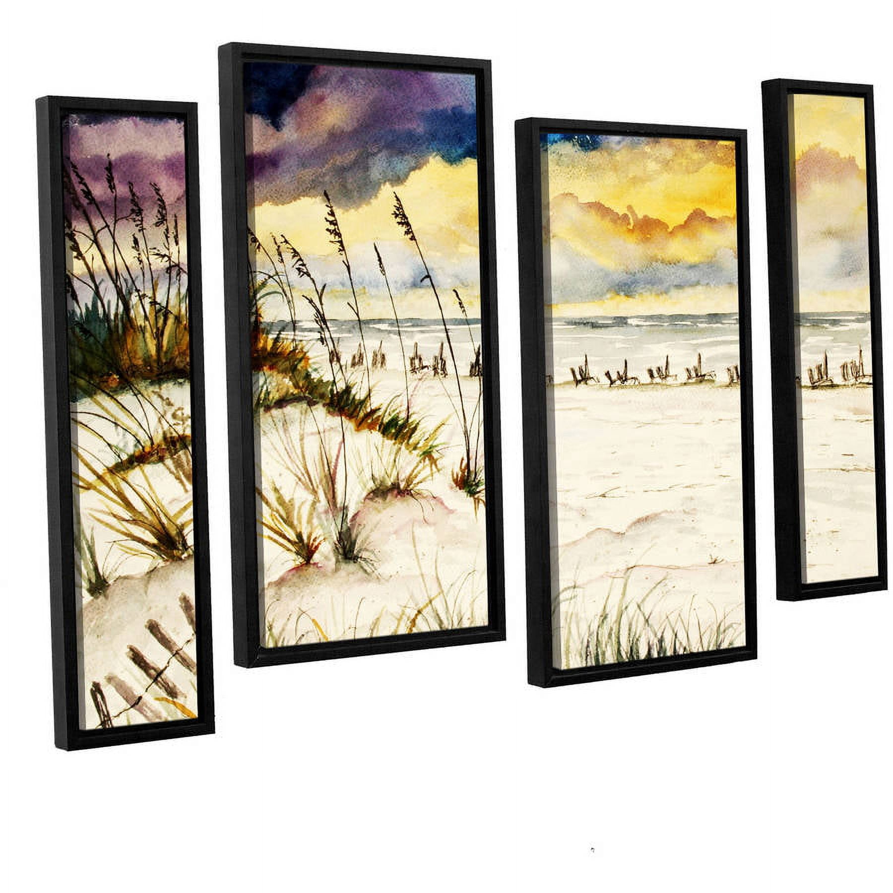 ArtWall Derek Mccrea "Destin Beach" 4-Piece Floater-framed Canvas Staggered Set