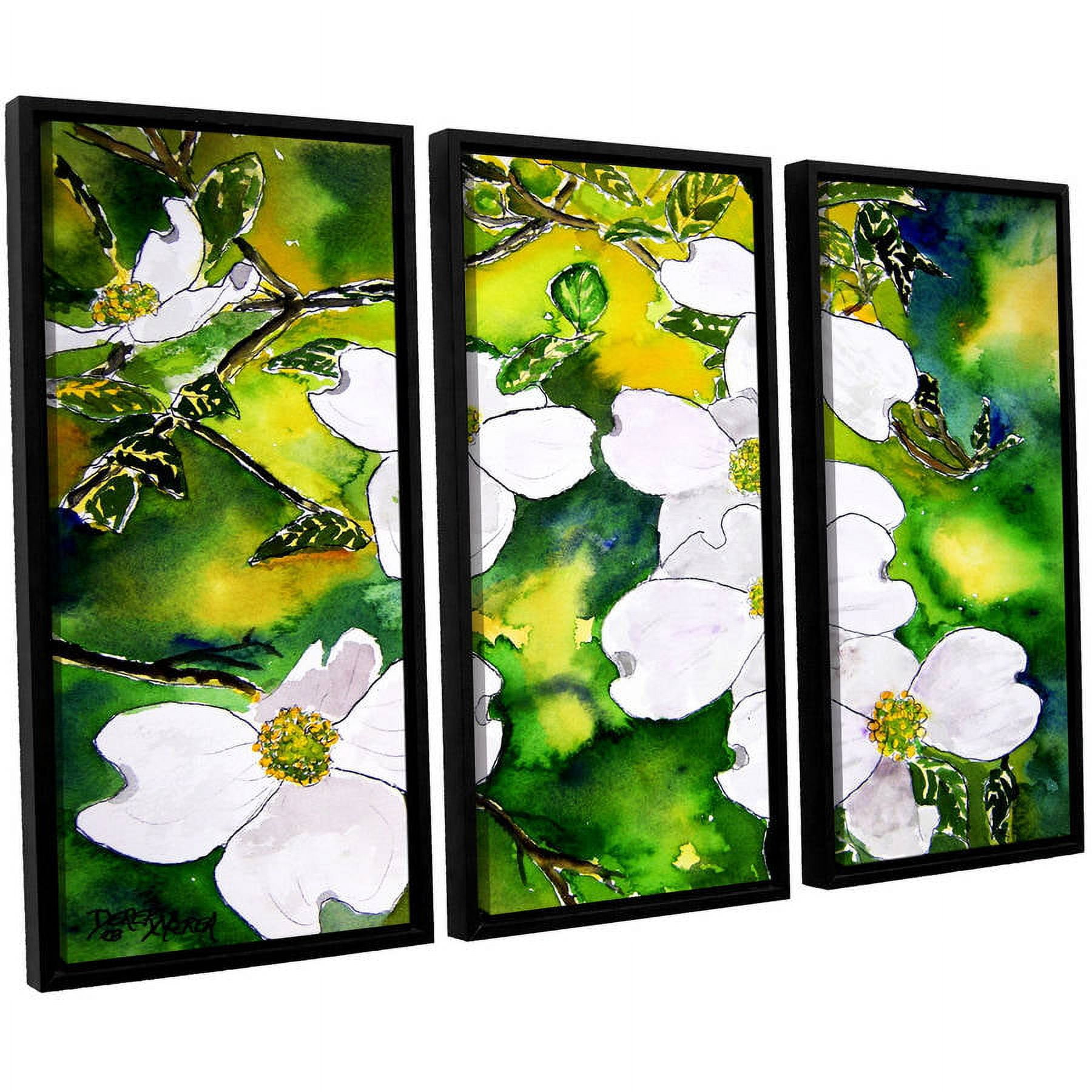 ArtWall Derek Mccrea "Dogwood Tree Flowers" 3-Piece Floater-framed Canvas Set