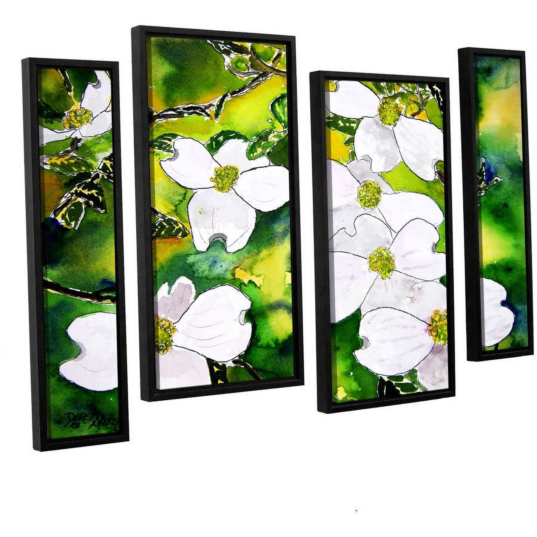 ArtWall Derek Mccrea "Dogwood Tree Flowers" 4-Piece Floater-framed Canvas Staggered Set
