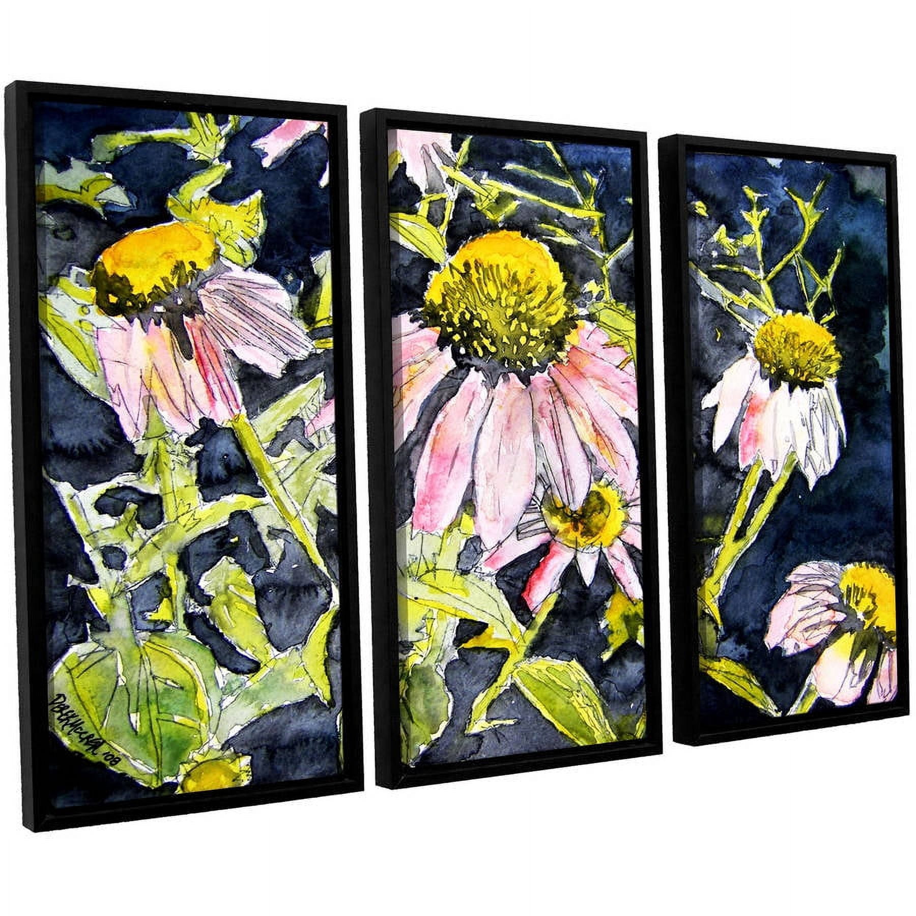 ArtWall Derek Mccrea "Echinacea" 3-Piece Floater-framed Canvas Set