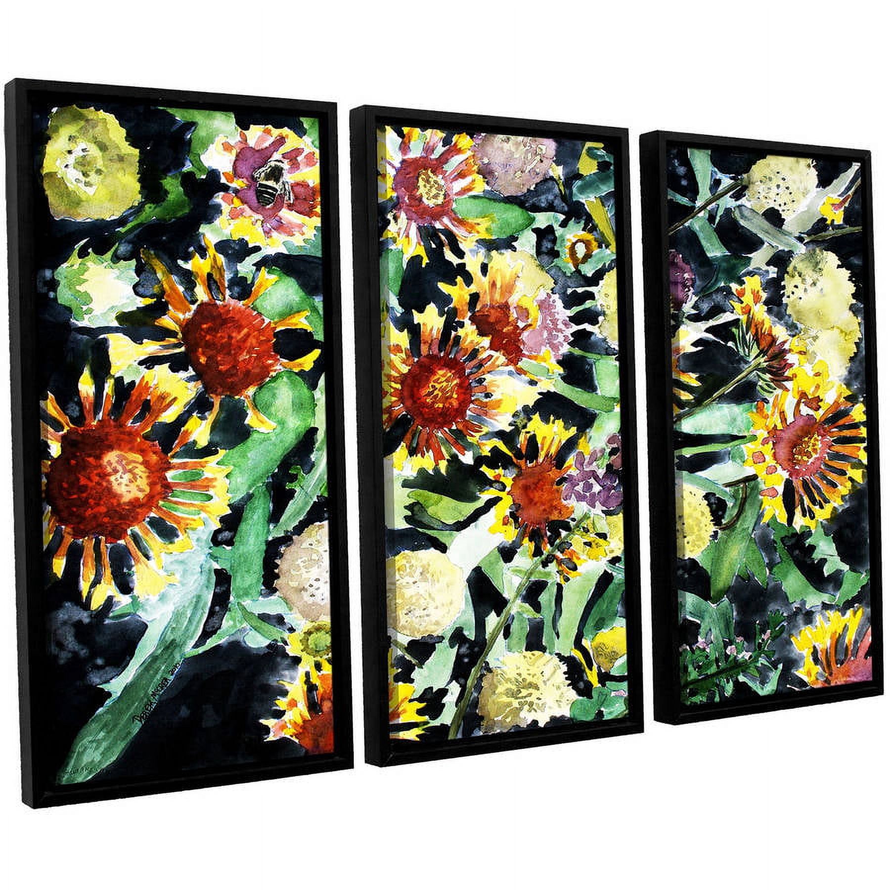ArtWall Derek Mccrea "Indian Blanket Flowers" 3-Piece Floater-framed Canvas Set