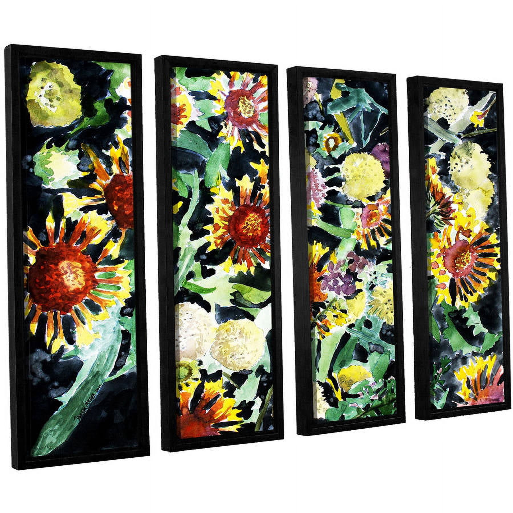ArtWall Derek Mccrea "Indian Blanket Flowers" 4-Piece Floater-framed Canvas Set