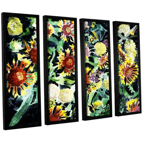 ArtWall Derek Mccrea "Indian Blanket Flowers" 4-Piece Floater-framed Canvas Set
