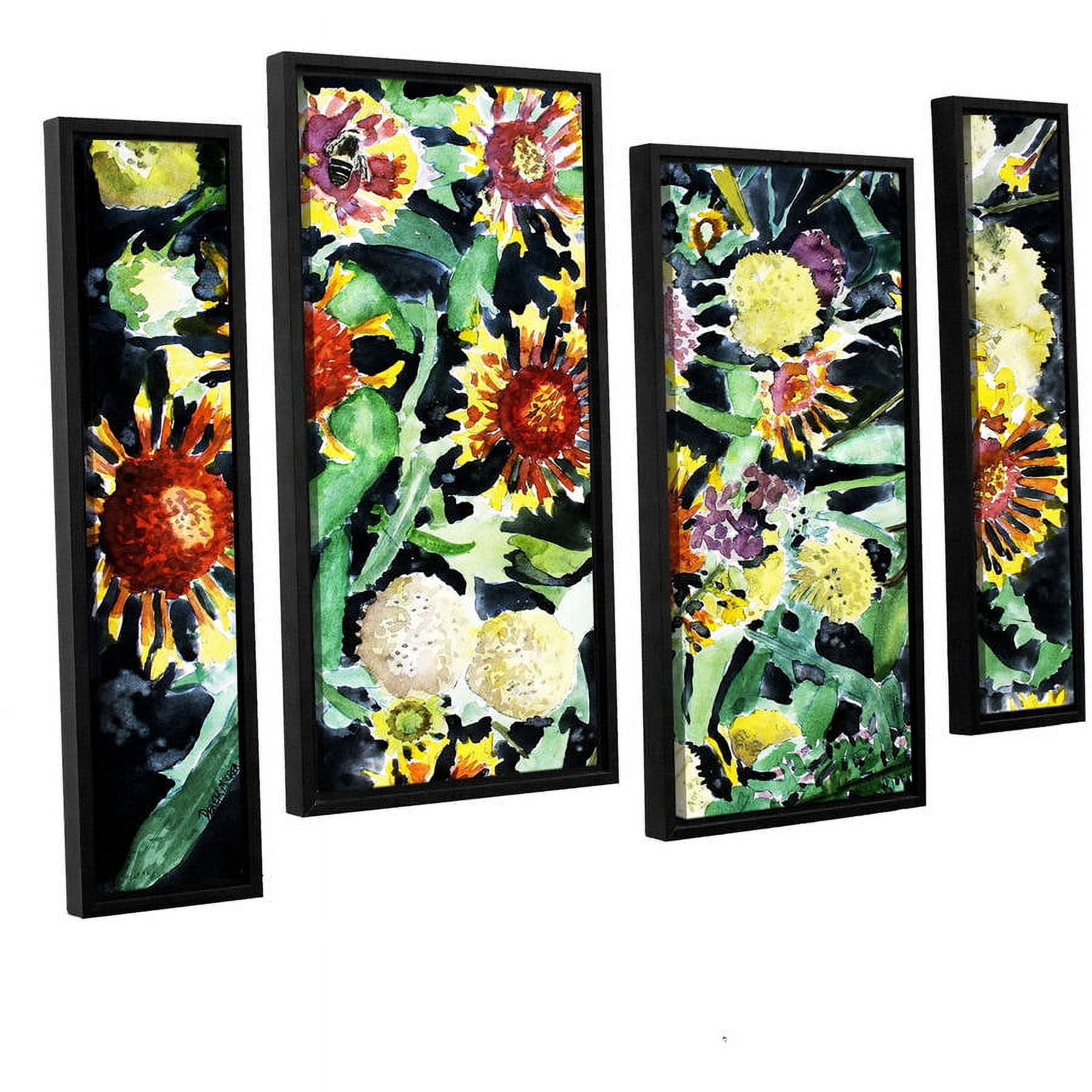 ArtWall Derek Mccrea "Indian Blanket Flowers" 4-Piece Floater-framed Canvas Staggered Set