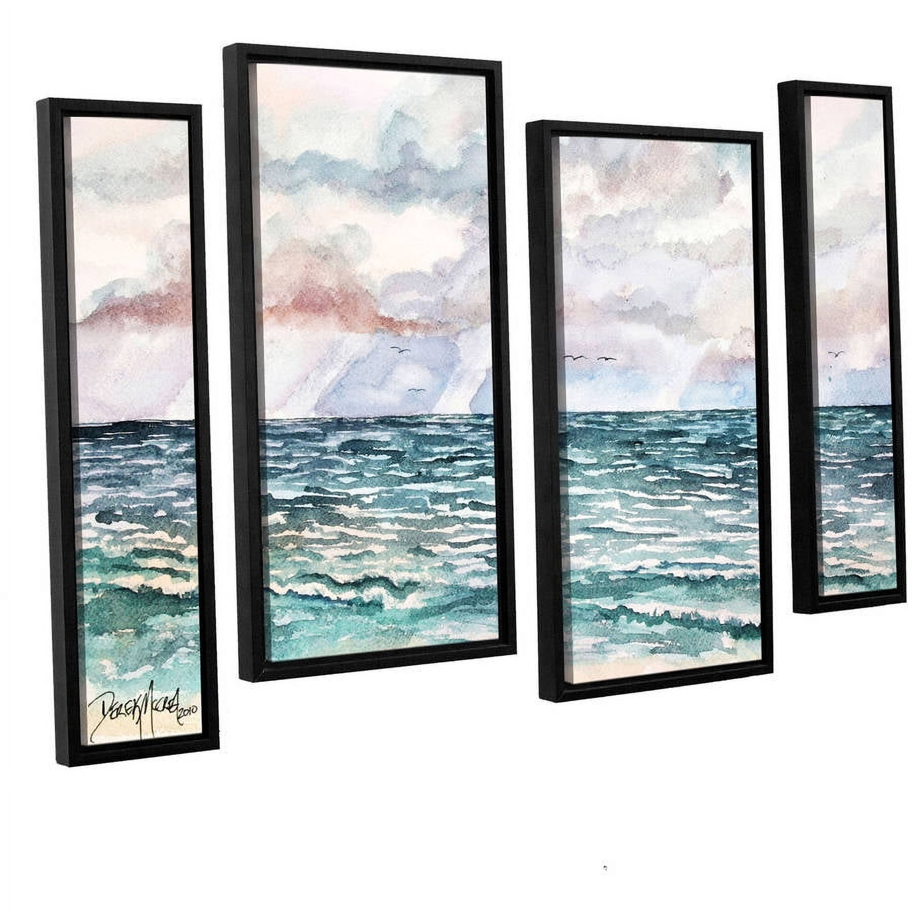 ArtWall Derek Mccrea "Lavender Seascape" 4-Piece Floater-framed Canvas Staggered Set
