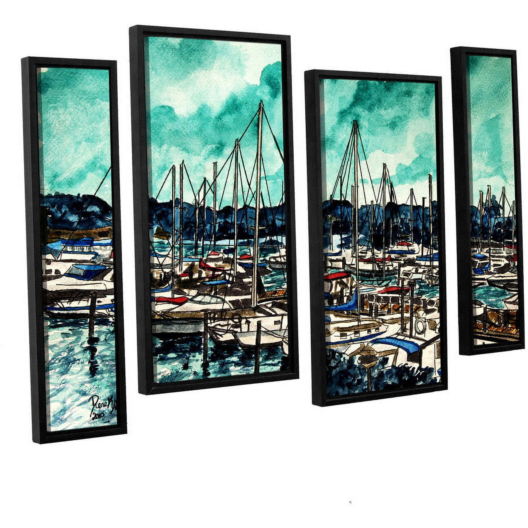 ArtWall Derek Mccrea "Melbourne Florida" 4-Piece Floater-framed Canvas Staggered Set