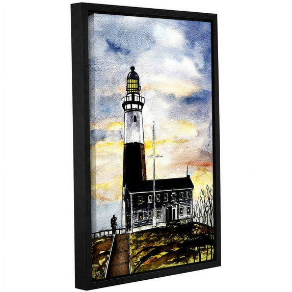 ArtWall Derek Mccrea "Montauk Point Lighthouse" Gallery-wrapped Floater-framed Canvas