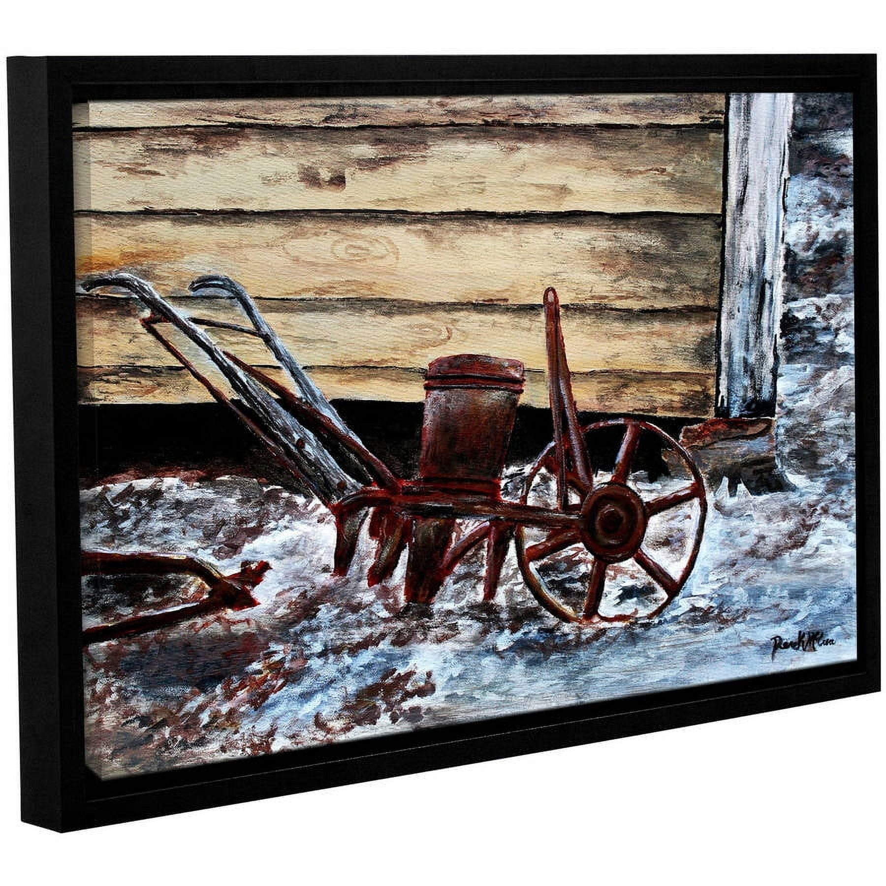 ArtWall Derek Mccrea "Old Farm Plow" Gallery-wrapped Floater-framed Canvas