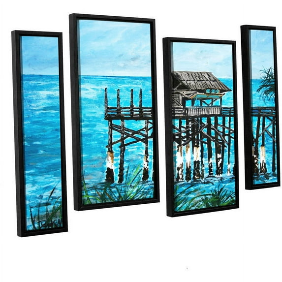 ArtWall Derek Mccrea "Pier" 4-Piece Floater-framed Canvas Staggered Set