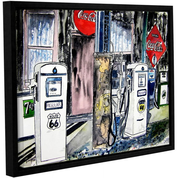 ArtWall Derek Mccrea "Route 66 Gas Station" Gallery-wrapped Floater-framed Canvas