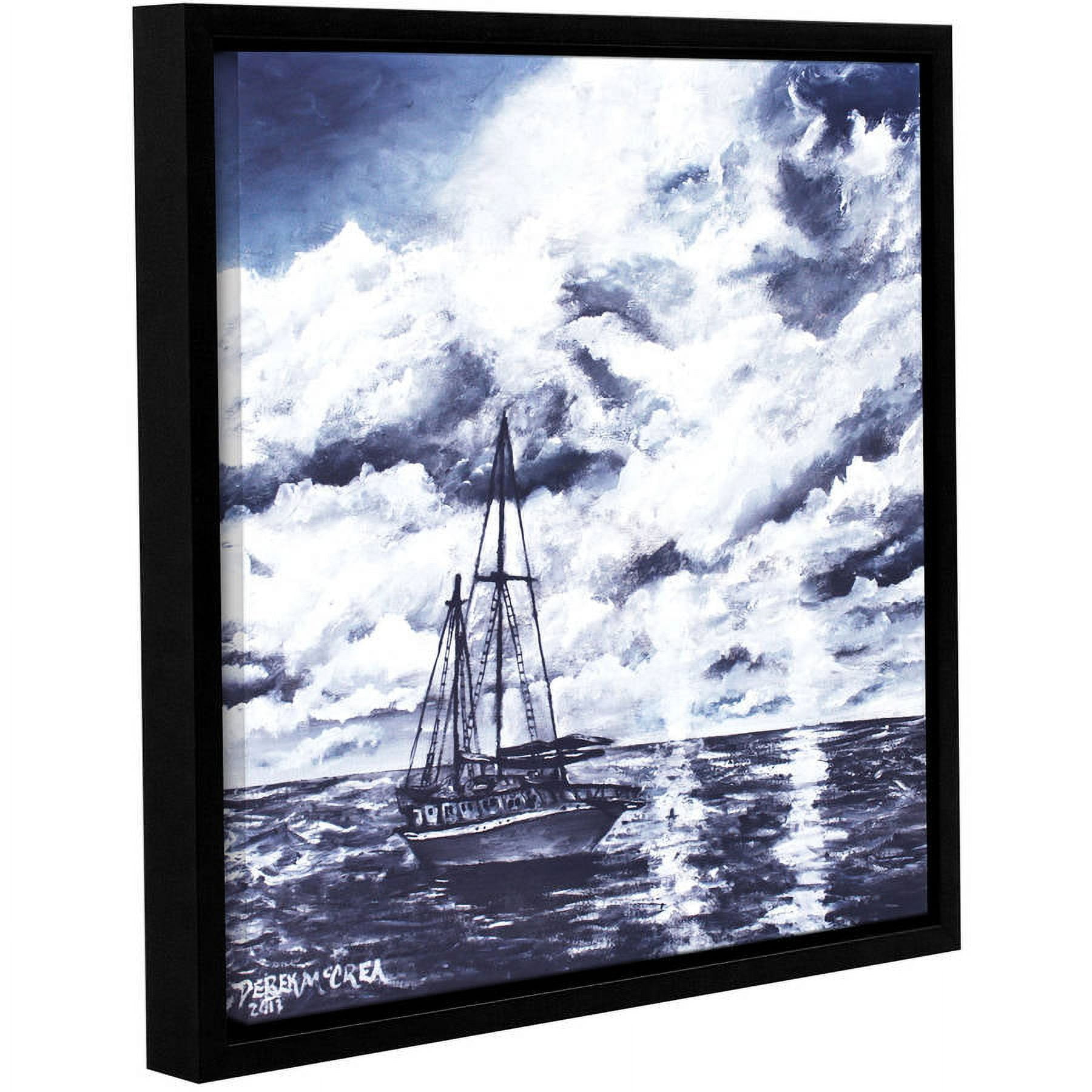 ArtWall Derek Mccrea "Sailboat Oil Painting" Gallery-wrapped Floater-framed Canvas