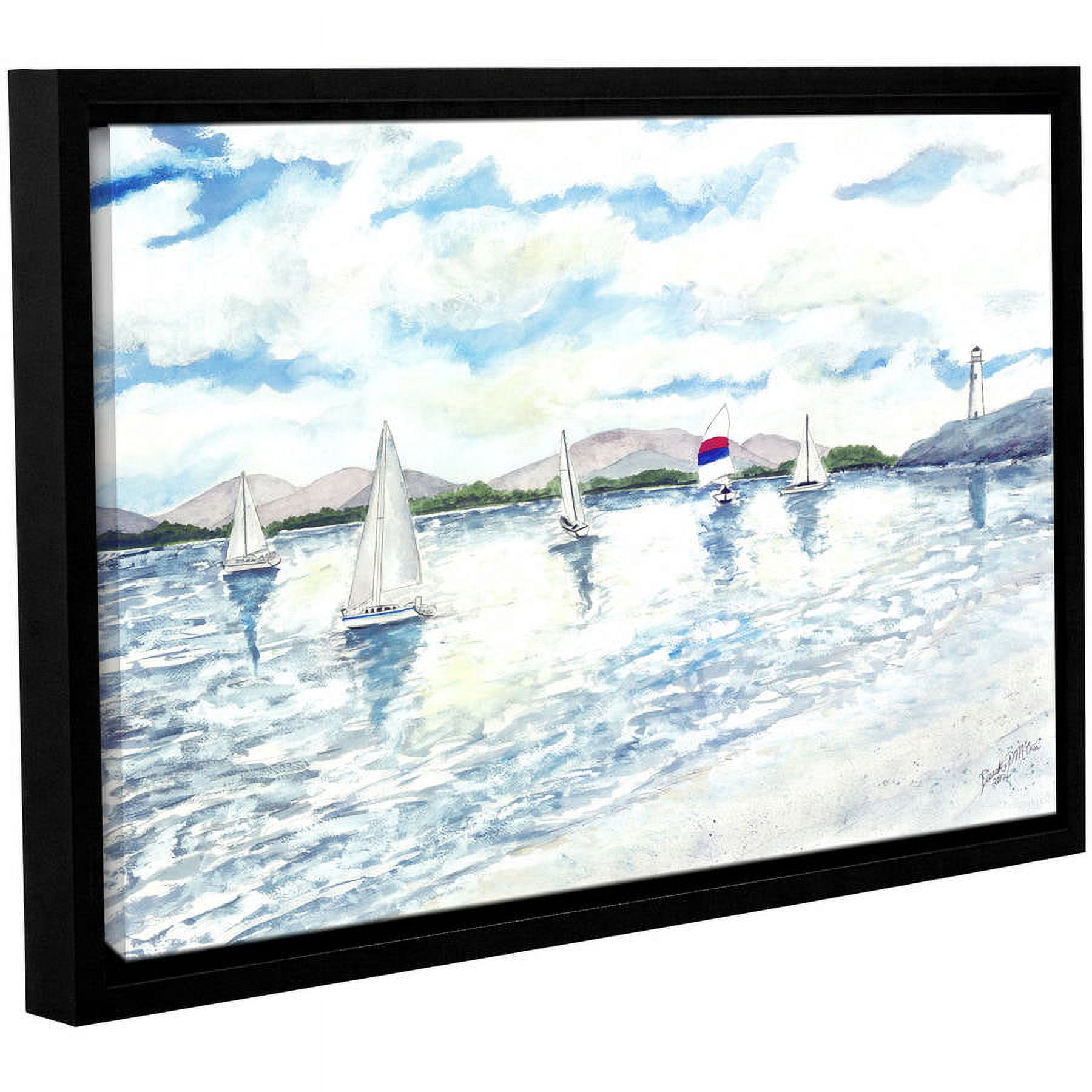ArtWall Derek Mccrea "Sailboats 2" Gallery-wrapped Floater-framed Canvas