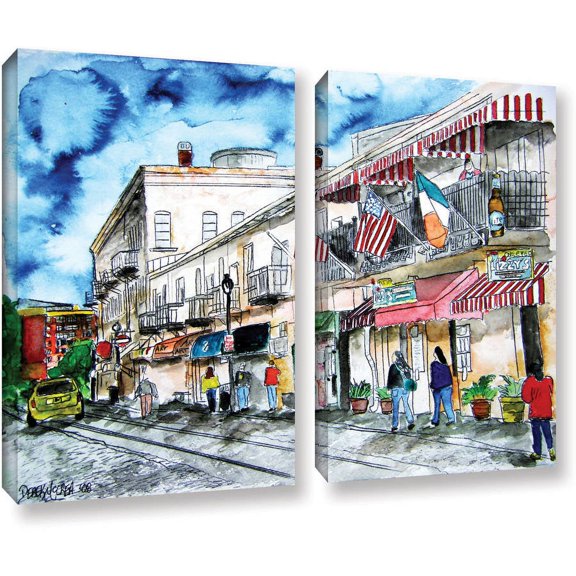 ArtWall Derek Mccrea "Savannah River Street" 2-Piece Gallery-wrapped Canvas Set