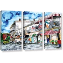 ArtWall Derek Mccrea "Savannah River Street" 3-Piece Gallery-wrapped Canvas Set