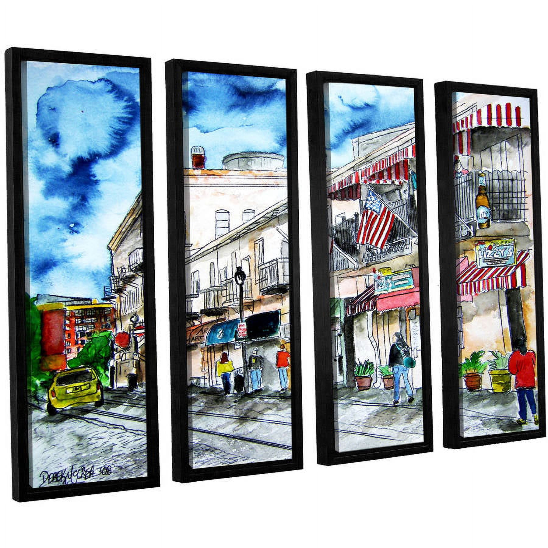 ArtWall Derek Mccrea "Savannah River Street" 4-Piece Floater-framed Canvas Set