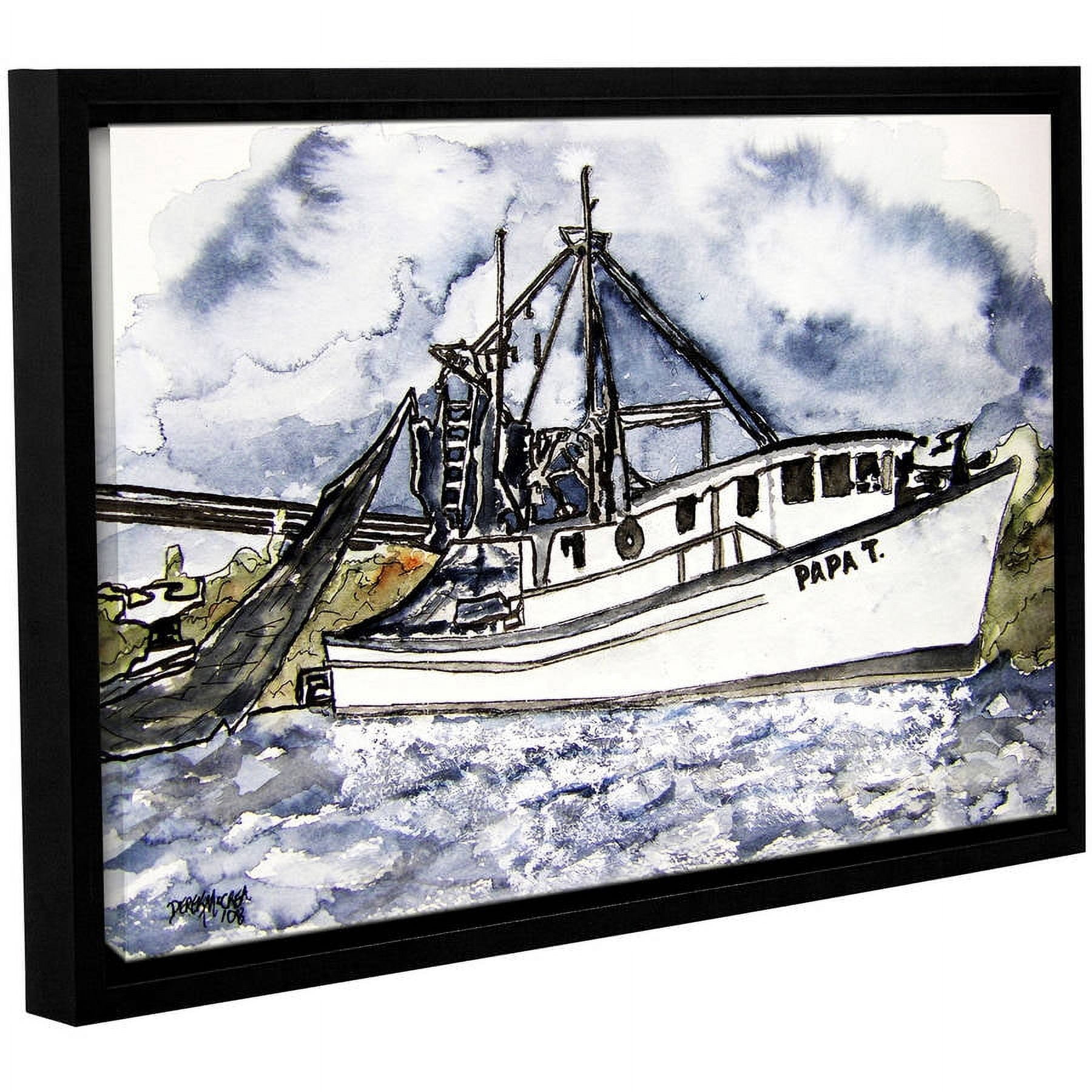 ArtWall Derek Mccrea "Shrimp Boat" Gallery-wrapped Floater-framed Canvas