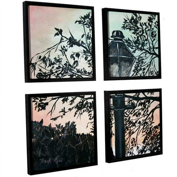 ArtWall Derek Mccrea "Street Light" 4-Piece Floater-framed Canvas Square Set