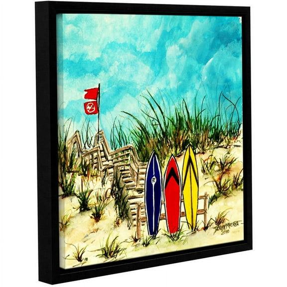 ArtWall Derek Mccrea "Surfing" Gallery-wrapped Floater-framed Canvas