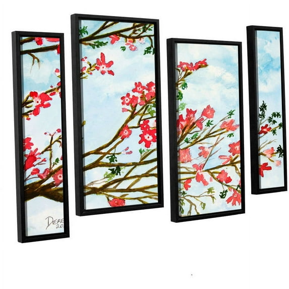 ArtWall Derek Mccrea "Tree Flowers" 4-Piece Floater-framed Canvas Staggered Set