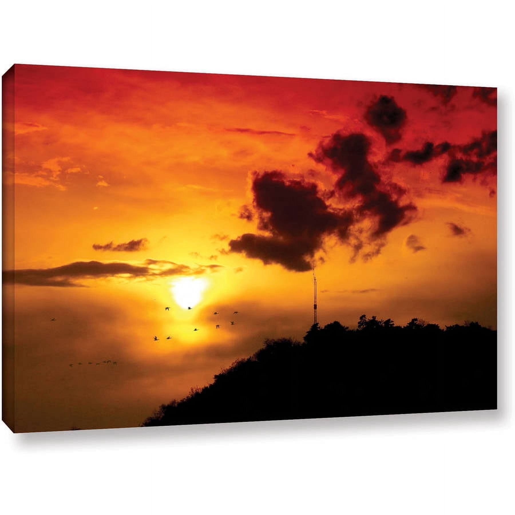 ArtWall Dragos Dumitrascu "Red Sky" Gallery-wrapped Canvas Art