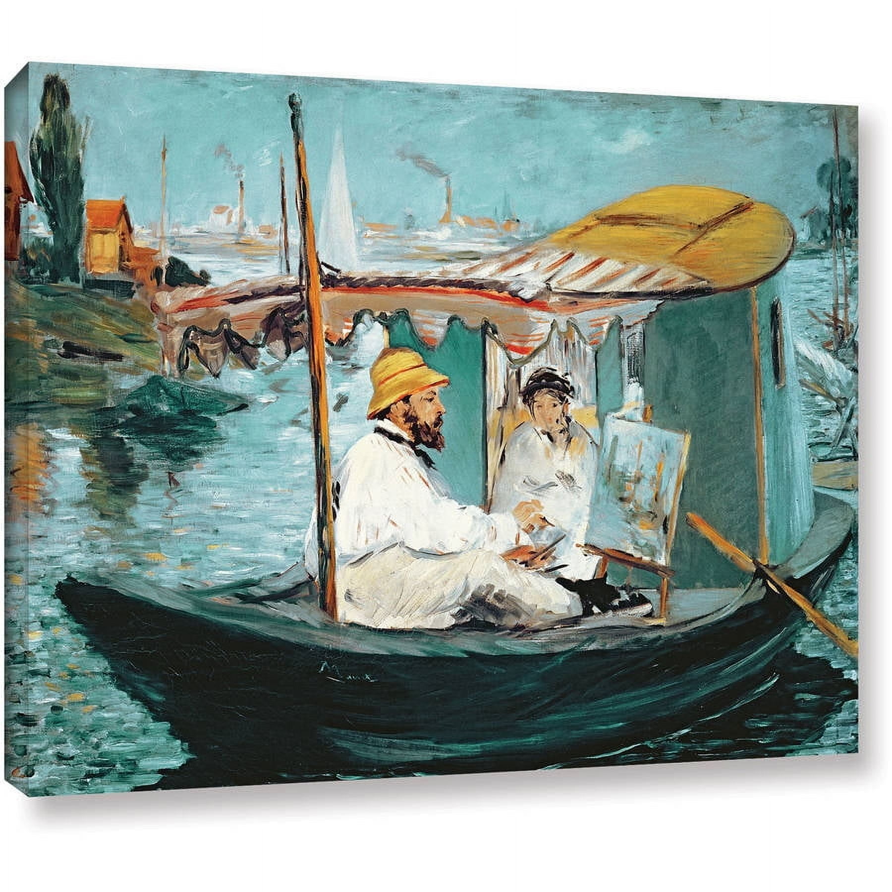 ArtWall Edouard Manet "Monet in his floating studio" Gallery-wrapped Canvas