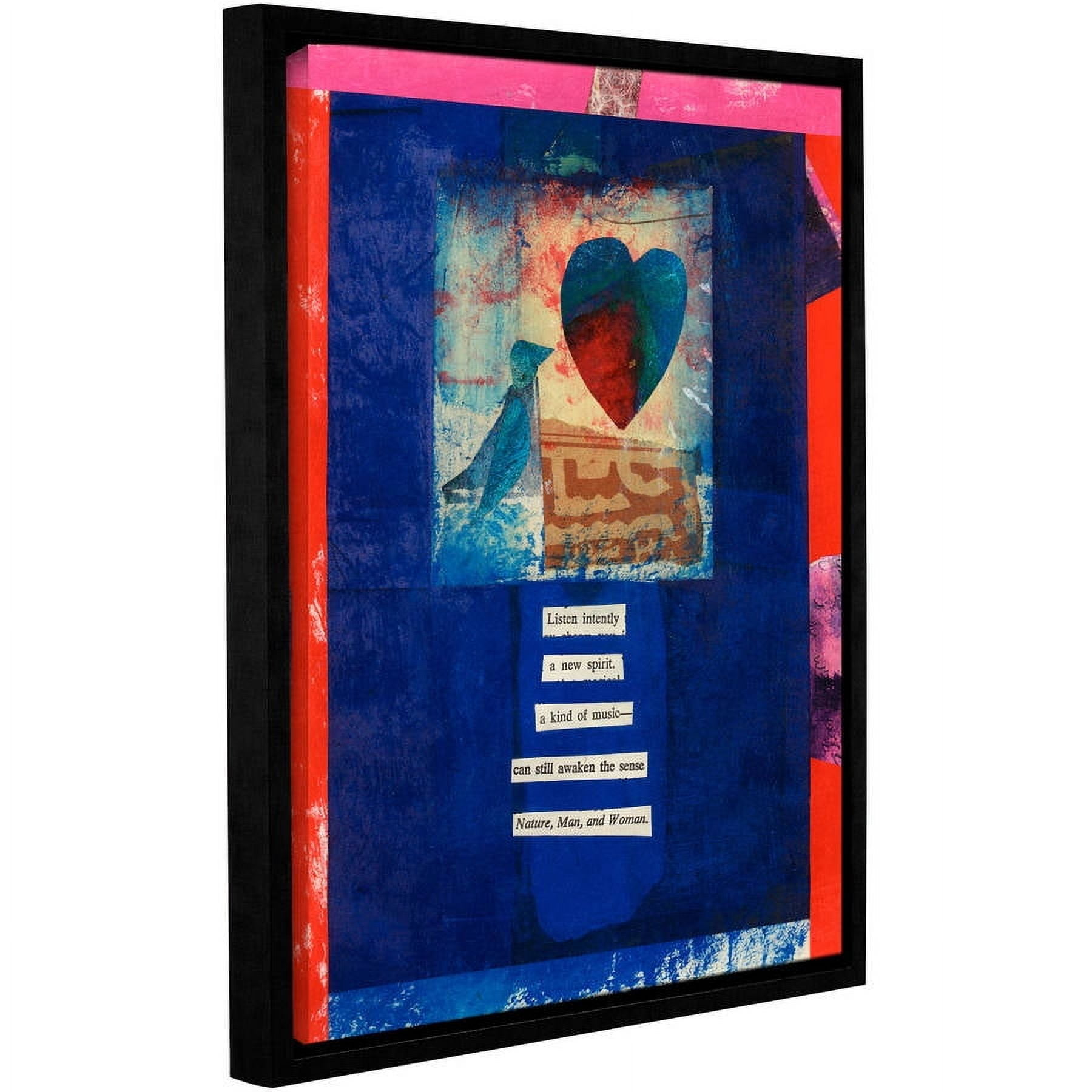 ArtWall Elena Ray "Bird, Heart, Love" Gallery-wrapped Floater-framed Canvas
