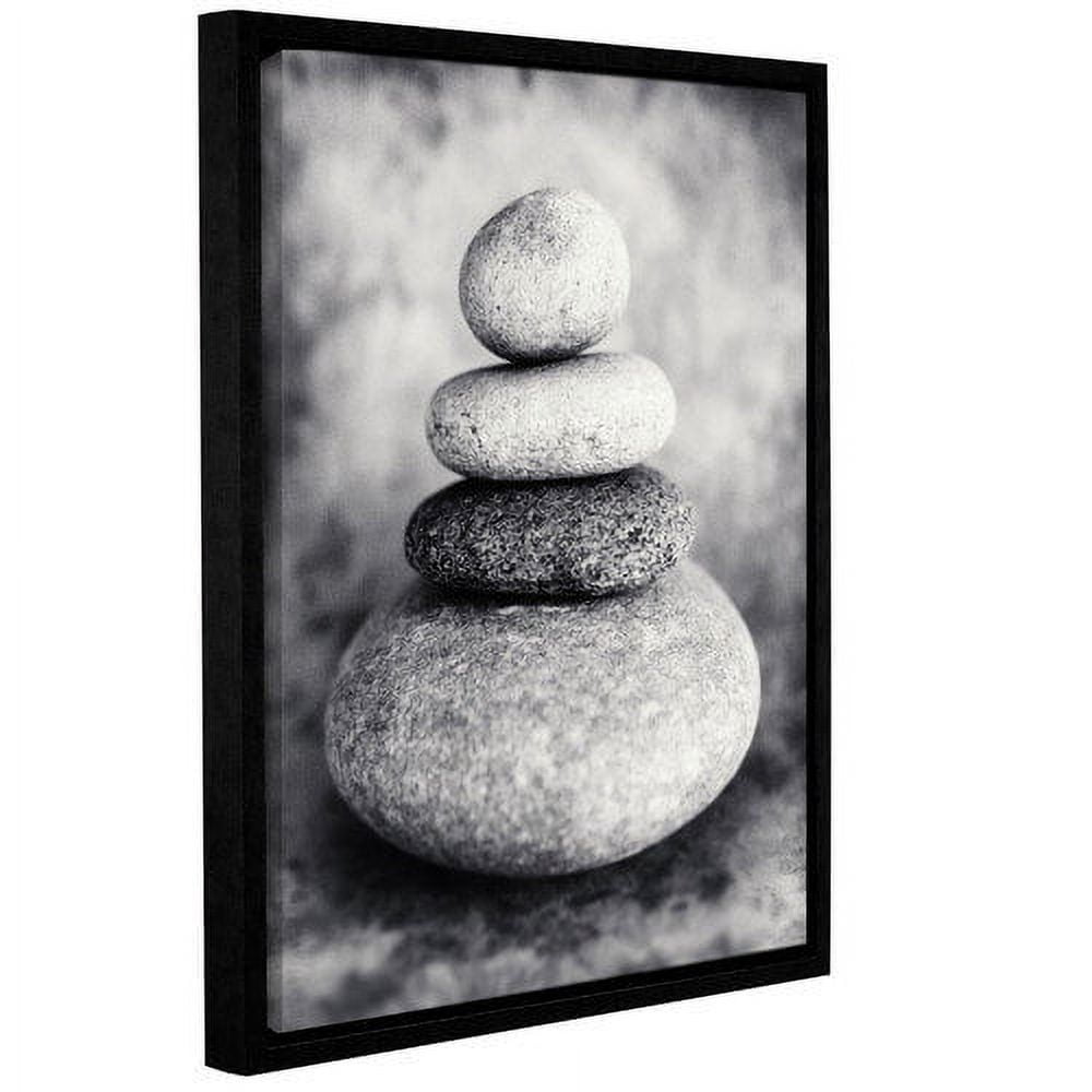 ArtWall Elena Ray "Black And White Sea Stones" Gallery-wrapped Floater-framed Canvas